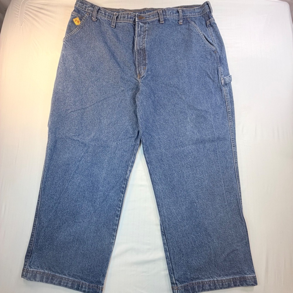 SafTech FR Carpenter Jeans Mens 44x29 Flame Resistant Workwear Denim Blue